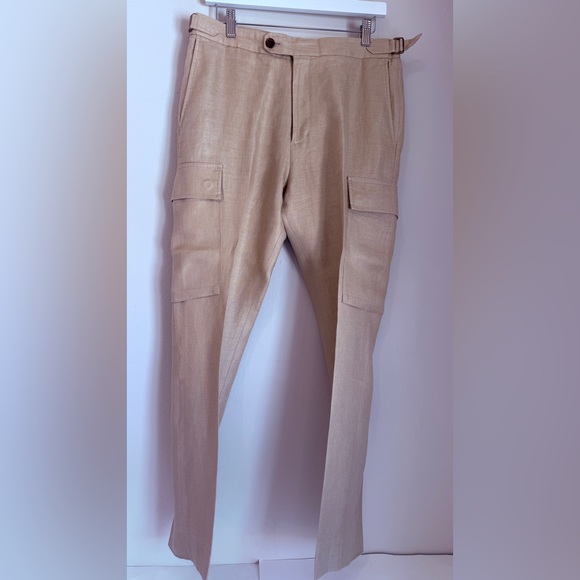 Banana Republic Other - NWOT Banana Republic Men’s Slim Fit 💯 linen Light Brown Cargo Pants